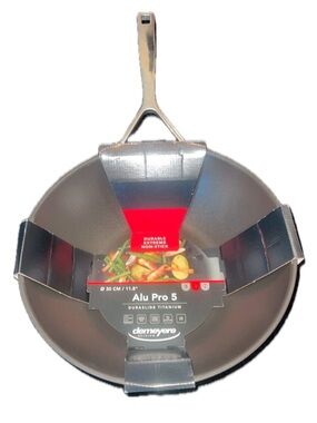 Demeyere Alu Pro 5 Duraslide Titanium 12” Wok NWT Italian Made